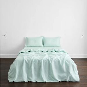 Luxurious Mint Green Bed Threads Bedding Set used for 30days